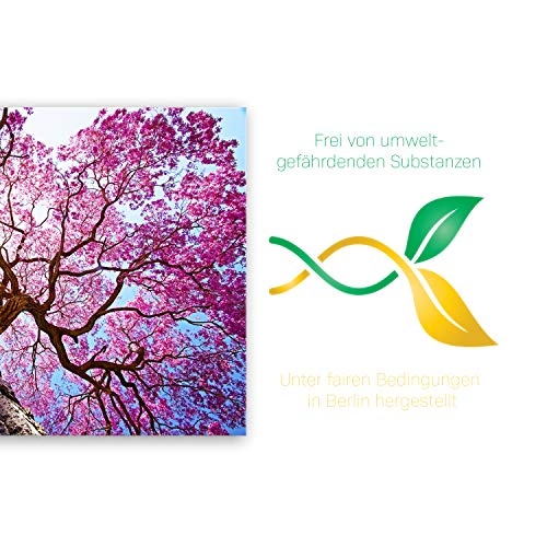 ge Bildet® hochwertiges Leinwandbild XXL Pflanzen Bilder - Rosa Lapacho Baum in Pocone - Brasilien - Natur Baum Pink Lila - 120 x 80 cm einteilig 2207 B