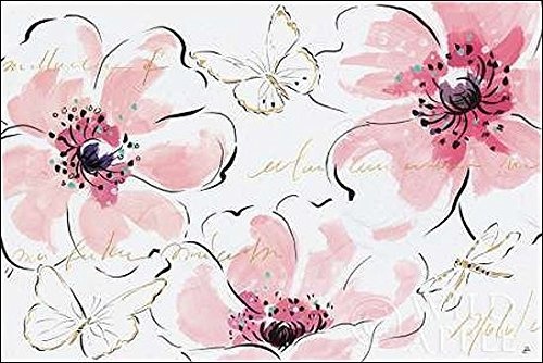 Rahmen-Kunst Keilrahmen-Bild - Daphne Brissonnet: Simply Pink I Leinwandbild Rosa Blüten Blume (35x50)