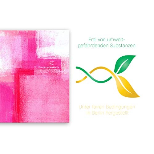 ge Bildet® hochwertiges Leinwandbild XXL Abstrakte Kunstwerke - Pink Abstract - abstrakt pink rosa Weiß - 120 x 80 cm einteilig 2205 C