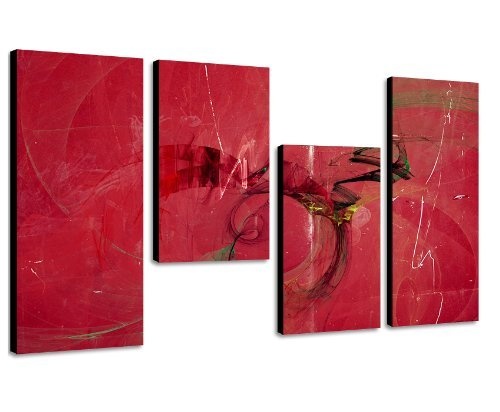 Augenblicke Wandbilder PINK Rot - 130x70cm 4 teiliges...