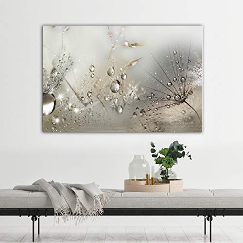 decomonkey Bilder Pusteblume 90x60 cm 1 Teilig Leinwandbilder Bild auf Leinwand Wandbild Kunstdruck Wanddeko Wand Wohnzimmer Wanddekoration Deko Blumen Natur