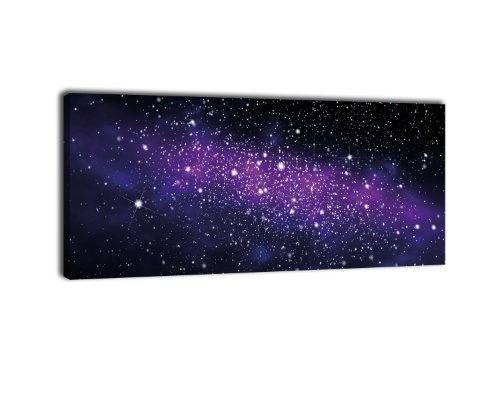 Leinwandbild Panorama Nr. 384 Galaxie 100x40cm, Bild auf Leinwand, Pink Space Weltall