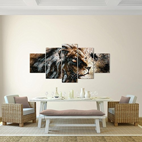 Runa Art Bilder Afrika Löwe Wandbild 200 x 100 cm...