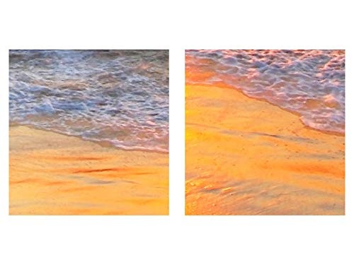 Bilder Sonnenaufgang Strand Wandbild 150 x 75 cm Vlies - Leinwand Bild XXL Format Wandbilder Wohnzimmer Wohnung Deko Kunstdrucke Orang 5 Teilig - MADE IN GERMANY - Fertig zum Aufhängen 609553a