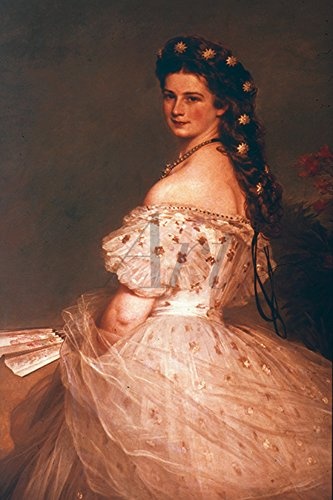 Artland Qualitätsbilder I Bild auf Leinwand Leinwandbilder Wandbilder 40 x 60 cm Menschen Persönlichkeiten Malerei Pink Rosa C4KW Kaiserin Elisabeth von Österreich 1865