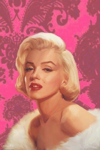 Rahmen-Kunst Keilrahmen-Bild - Chris Consani: True Blue Marilyn in Pink Leinwandbild Marilyn Monroe Film Star Kult Portrait (60x90)