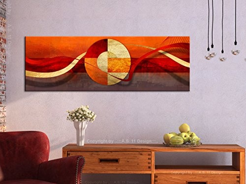 murando - Bilder orange 120x40 cm Vlies Leinwandbild 1 TLG Kunstdruck modern Wandbilder XXL Wanddekoration Design Wand Bild - Abstrakt a-A-0358-b-a