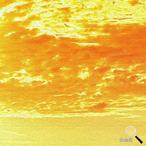 LANA KK - Leinwandbild "Das Meer" Landschaft auf Echtholz-Keilrahmen - Szenerie und Natur Fotoleinwand-Kunstdruck in orange, einteilig & fertig gerahmt in 100x70cm