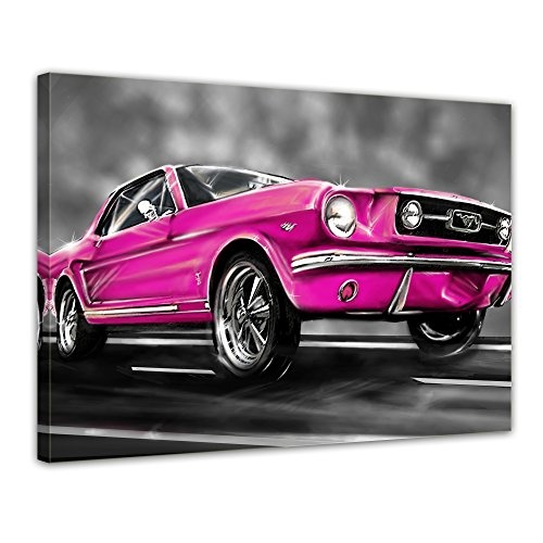 Keilrahmenbild - Mustang Graphic - pink - Bild auf...