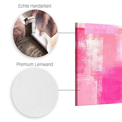 ge Bildet® hochwertiges Leinwandbild Abstrakte Kunstwerke - Pink Abstract - 40 x 30 cm einteilig 2203 C