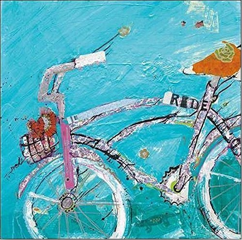 Keilrahmen-Bild - Kelly Day: Ride Blue Pink Leinwandbild...