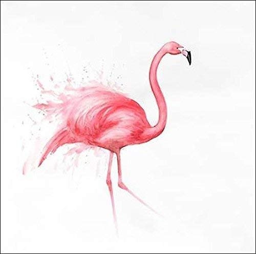 Keilrahmen-Bild - Atelier B Art Studio: Pink Flamingo Watercolor Leinwandbild Vögel rosa (80x80)