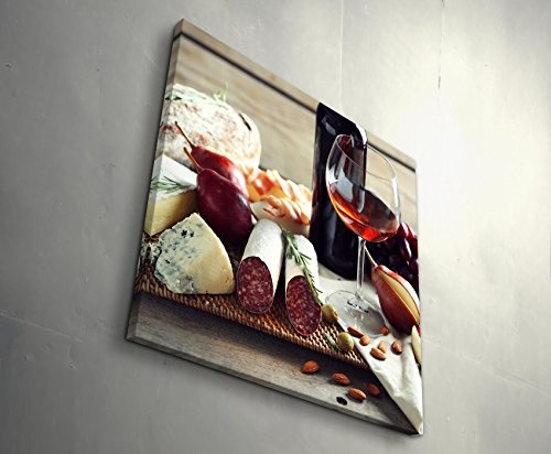 Paul Sinus Art Leinwandbilder | Bilder Leinwand 60x60cm Stillleben - Italienisches Essen