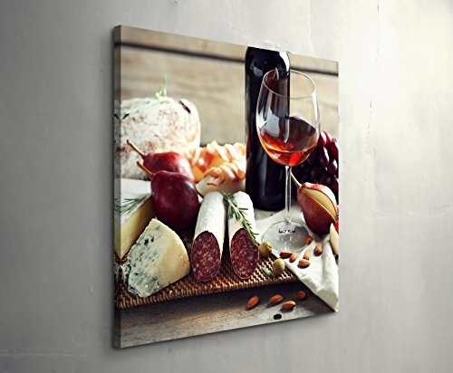 Paul Sinus Art Leinwandbilder | Bilder Leinwand 60x60cm Stillleben - Italienisches Essen