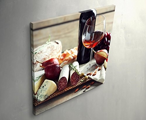 Paul Sinus Art Leinwandbilder | Bilder Leinwand 60x60cm Stillleben - Italienisches Essen