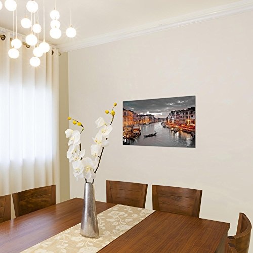Bild Venedig Italien Wandbild Vlies - Leinwand Bilder XXL Format Wandbilder Wohnzimmer Wohnung Deko Kunstdrucke Braun 1 Teilig - MADE IN GERMANY - Fertig zum Aufhängen 604314b