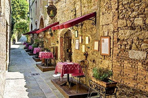 Artland Qualitätsbilder I Bild auf Leinwand Leinwandbilder Wandbilder 60 x 40 cm Landschaften Europa Italien Foto Orange C3NO Toskana