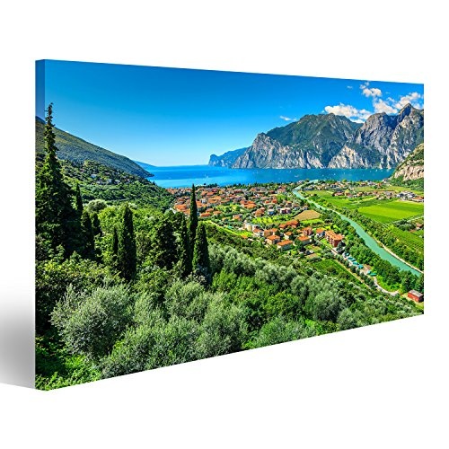 islandburner Bild Bilder auf Leinwand Gardasee Italien wunderschöne Landschaft Poster, Leinwandbild, Wandbilder