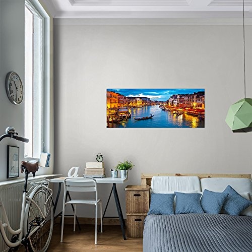 Bilder Venedig Italien Wandbild Vlies - Leinwand Bild XXL Format Wandbilder Wohnzimmer Wohnung Deko Kunstdrucke Blau 1 Teilig - MADE IN GERMANY - Fertig zum Aufhängen 604312a