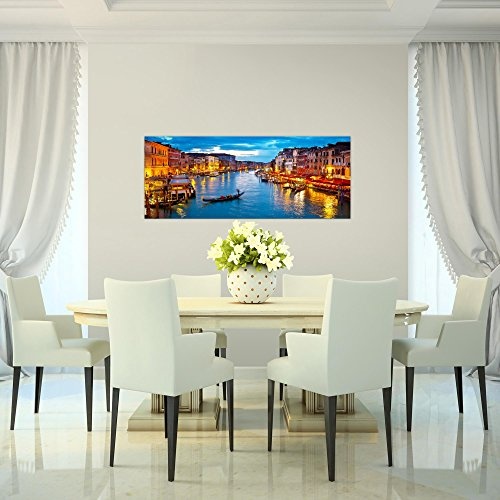 Bilder Venedig Italien Wandbild Vlies - Leinwand Bild XXL Format Wandbilder Wohnzimmer Wohnung Deko Kunstdrucke Blau 1 Teilig - MADE IN GERMANY - Fertig zum Aufhängen 604312a