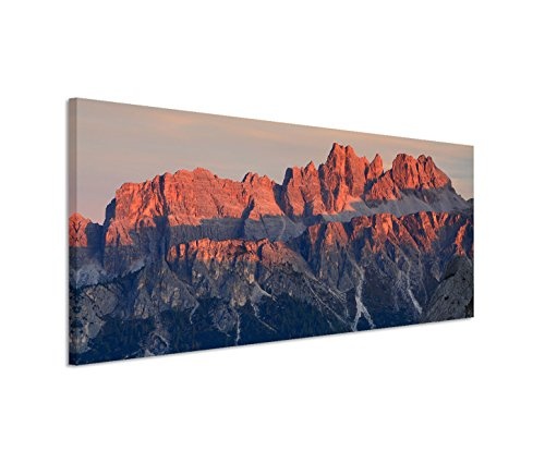 150x50cm Leinwandbild auf Keilrahmen Italien Alpen Dolomiten Felsen Wandbild auf Leinwand als Panorama