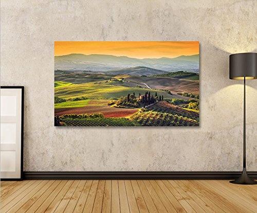 islandburner Bild Bilder auf Leinwand Toskana V5 Italien Landschaft 1p XXL Poster Leinwandbild Wandbild Dekoartikel Wohnzimmer Marke