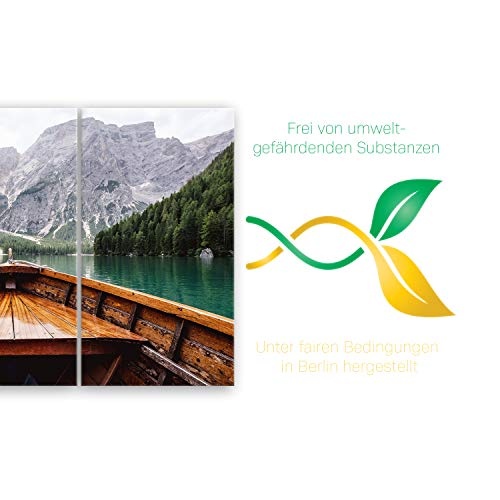 ge Bildet® hochwertiges Leinwandbild XXL - Pragser Wildsee II - Italien - 165 x 100 cm mehrteilig (3 teilig) 3116B