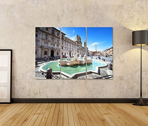 Bild Bilder auf Leinwand Piazza Navona Rom Italien Italien Wandbild Poster Leinwandbild RQI