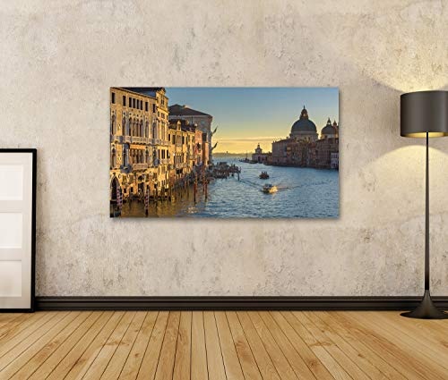Bild Bilder auf Leinwand Das Wasser leitet die größten Touristenattraktionen Italiens, Venedig. Wandbild, Poster, Leinwandbild QNR