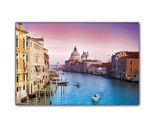 120x80cm Venedig Italien Gondel Pink Violett blau -...