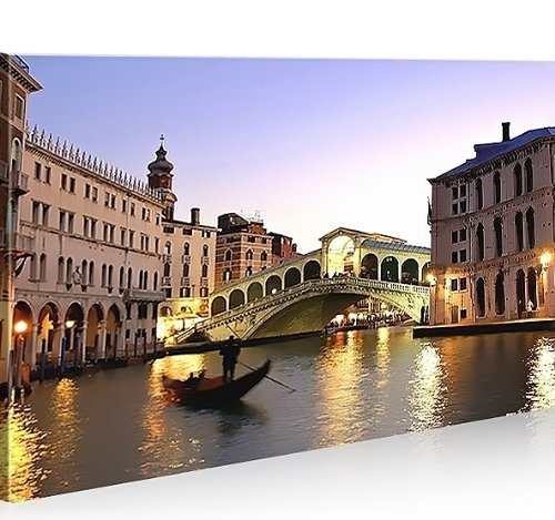islandburner Bild Bilder auf Leinwand Venice Venedig 1p Rialto Brücke Italien XXL Poster Leinwandbild Wandbild Dekoartikel Wohnzimmer Marke