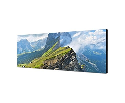 Augenblicke Wandbilder Leinwandbild als Panorama in 150x50cm Italien Alpen Landschaft Gebirge Wolken