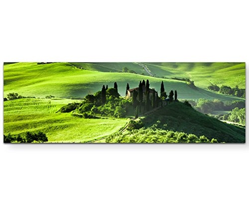 Paul Sinus Art Leinwandbilder | Bilder Leinwand 120x40cm grüne Hügellandschaft in der Toskana