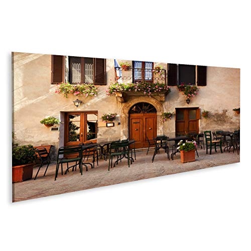 Bild Bilder auf Leinwand Retro-Romantik-Restaurant, Café in Einer kleinen italienischen Stadt. Vintage Italien, Outdoor-Trattoria Wandbild, Poster, Leinwandbild SIT