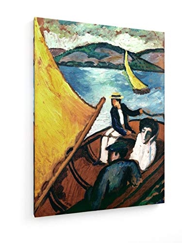 August Macke - Segelboot - Tegernseer - 1910-60x80 cm - Leinwandbild auf Keilrahmen - Wand-Bild - Kunst, Gemälde, Foto, Bild auf Leinwand - Alte Meister/Museum