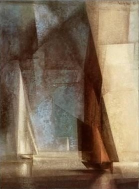 Leinwandbild - Lyonel Feininger - Stiller Tag am Meer - 51 x 69cm - Premiumqualität - Kunstdruck auf Leinwand - Klassische Moderne - Abstrakt - Segelboote - MADE IN GERMANY- Art Galerie Shop