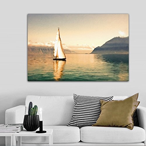 CanvasArts Segelboot - Leinwand Bild auf Keilrahmen Wandbild 06.4401 (120 x 80 cm)