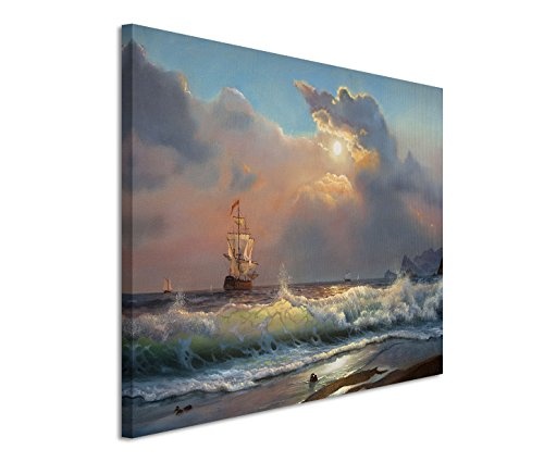 Modernes Bild 120x80cm Bild - Segelboot im Meer