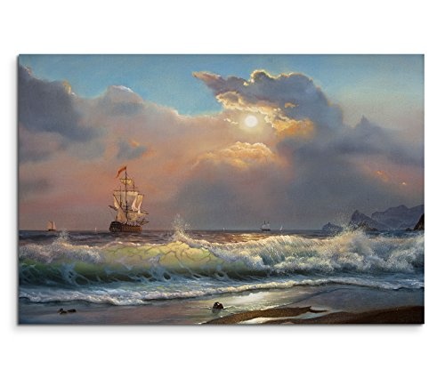 Modernes Bild 120x80cm Bild - Segelboot im Meer