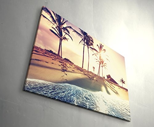 Leinwandbilder | Bilder Leinwand 120x80cm Tropischer Strand mit Palmen