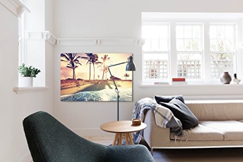 Leinwandbilder | Bilder Leinwand 120x80cm Tropischer Strand mit Palmen