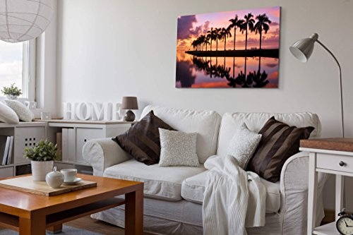 Paul Sinus Art Leinwandbilder | Bilder Leinwand 120x80cm Sonnenaufgang an der Cutler Bay - Florida