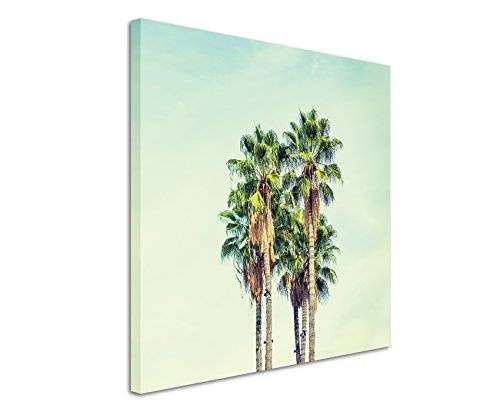 Leinwandbild 60x60cm Vintage Palmen in Los Angeles auf Leinwand exklusives Wandbild moderne Fotografie für ihre Wand in vielen Größen