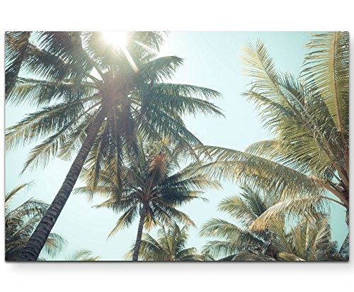 Leinwandbild 120x80cm Palmen am Strand - Vintagefotografie