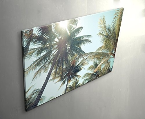 Leinwandbild 120x80cm Palmen am Strand - Vintagefotografie