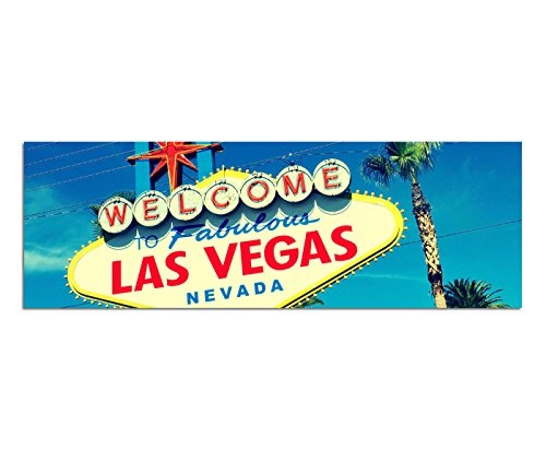 Leinwandbild als Panorama in 150x50cm Las Vegas Schild...