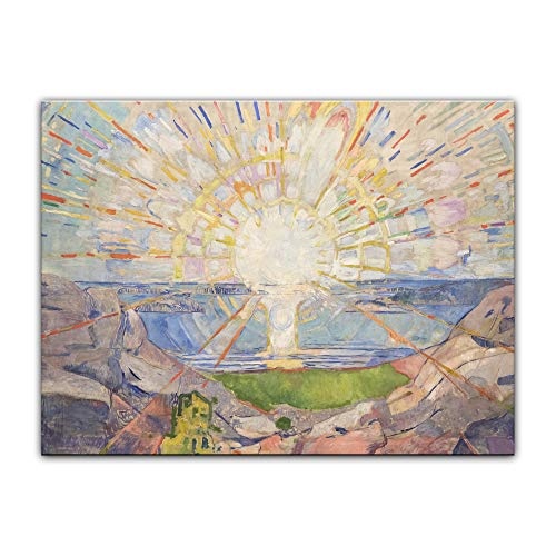 Leinwandbild Edvard Munch Die Sonne - 120x90cm quer -...
