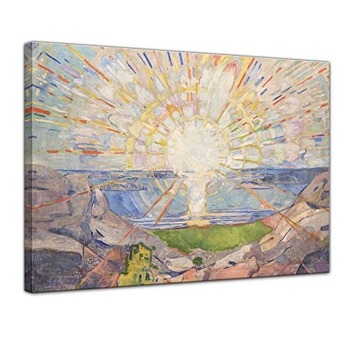 Leinwandbild Edvard Munch Die Sonne - 120x90cm quer - Keilrahmenbild Bild auf Leinwand Gemälde