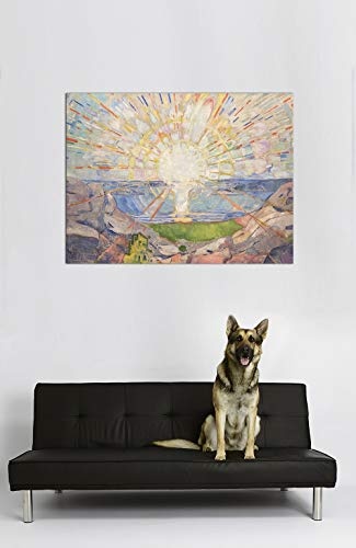 Leinwandbild Edvard Munch Die Sonne - 120x90cm quer - Keilrahmenbild Bild auf Leinwand Gemälde