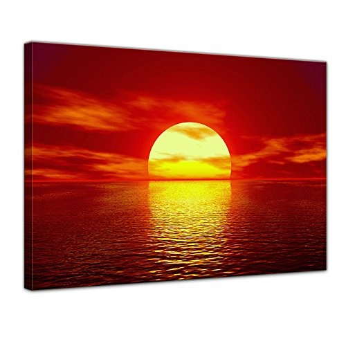 Keilrahmenbild - Sonne - Bild auf Leinwand - 120 x 90 cm...